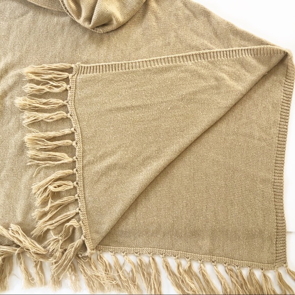 WHBM Cowl Neck Fringe Poncho SZ XXS/XS - Picture 5 of 6